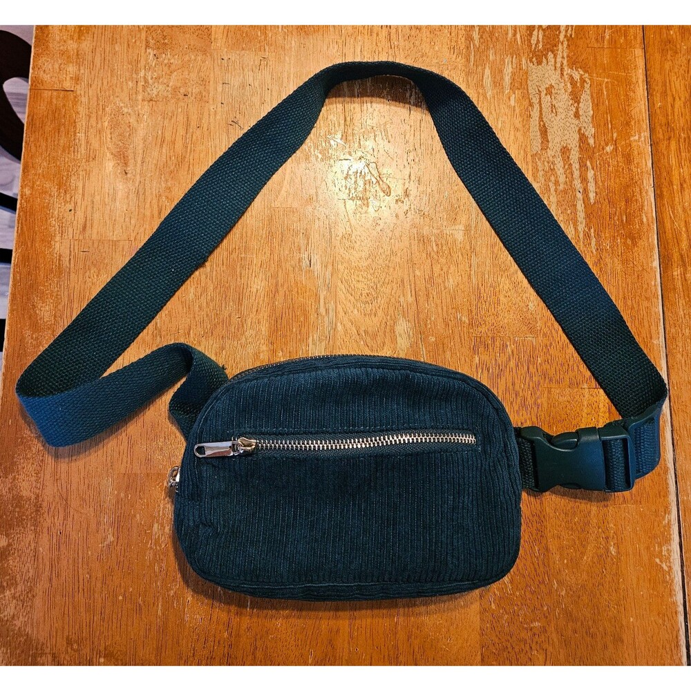 Turquoise Blue Green Crossbody Hands Free Bag Wild Fable Corduroy Adjustable